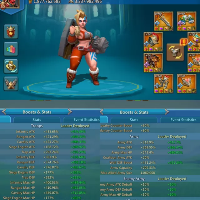 7 champ / Max stats no forts : 1332% 1207% 1312% · 3 / 7