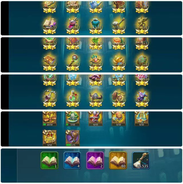 15 Champ mythic / 5x Lv15, 3x Lv12 · 6 / 9