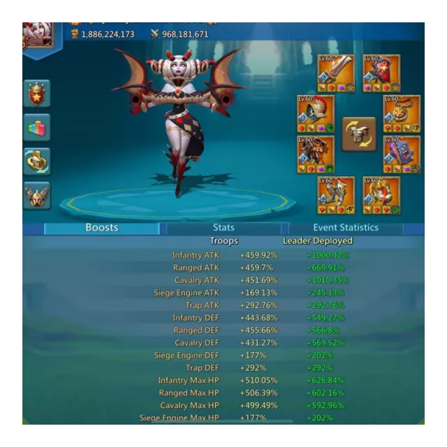 7 champ / Max stats 1313% 1238% 1258% · 1 / 6