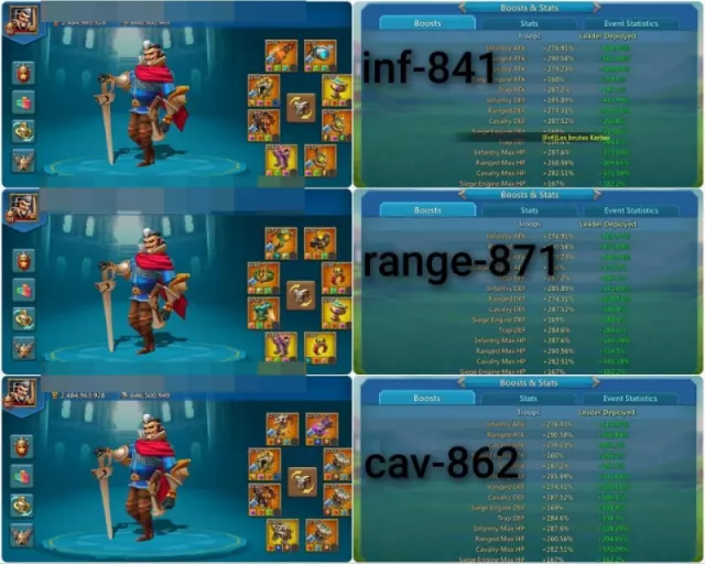 2.4b T5 / 6m t5 / 9 gold heros · 7 / 8