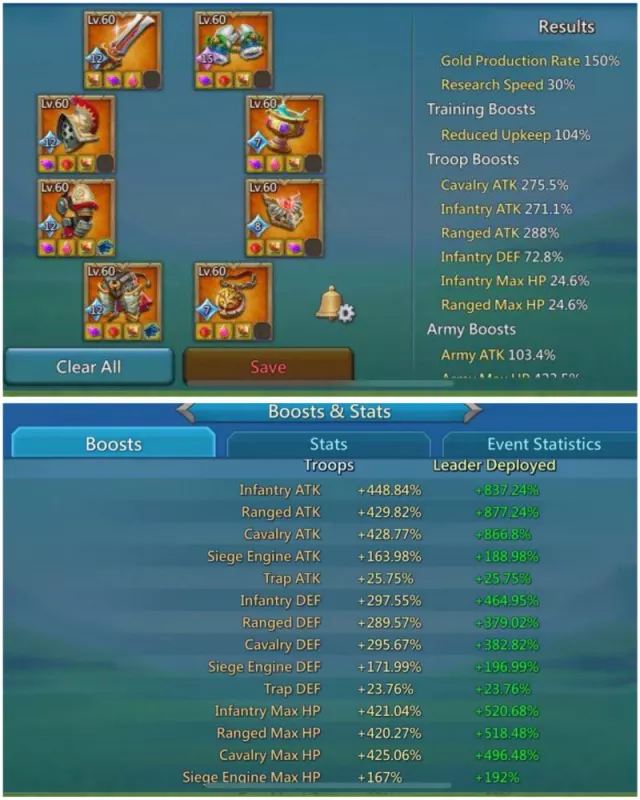 4 Lv.12 Champs /  1198-1213-1308% (no forts) · 5 / 12