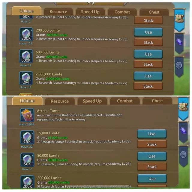 6 Champs / 1175-1115-1200% stats · 4 / 9