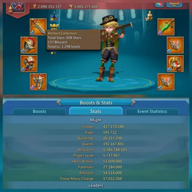 17 champ1*15 and 4 lvl 12 champ 7 cups mythic · 4 / 6