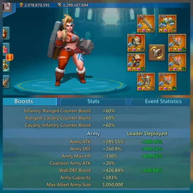 14 Champs / 1172-1125-1104% stats · 6 / 7
