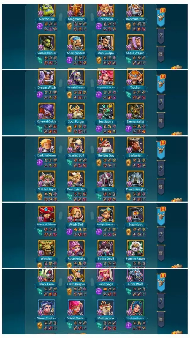 6 Champs / 1175-1115-1200% stats · 3 / 9