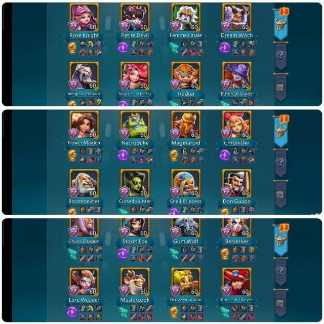 7 Champ mythic / 5 Cups mythic · 6 / 8
