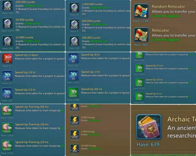 1.9b T5  / 4m gems / 25m+ t4 · 6 / 9