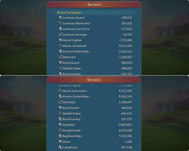 1.9b T5  / 4m gems / 25m+ t4 · 2 / 9