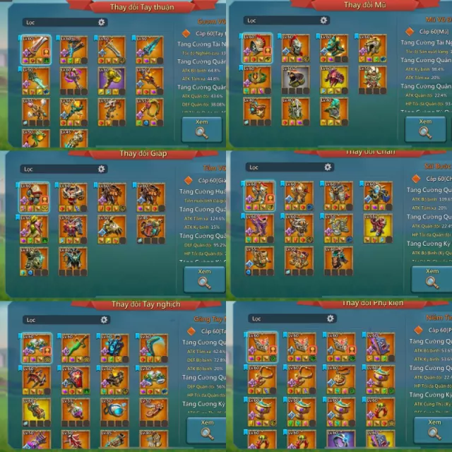 3*11k low might / 5lvl15 inc 1 accessory · 6 / 9