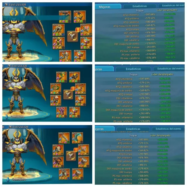 10 champ 3 lvl 12 &amp; 2 lvl 11 / 1505/1450/1450 max stats · 9 / 9