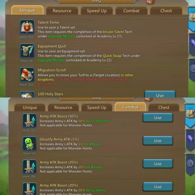 7 champs / 6 cups / 1235-1204-1237% max stats · 1 / 4