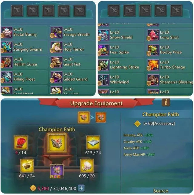 7 Champ mythic / 5 Cups mythic · 3 / 8