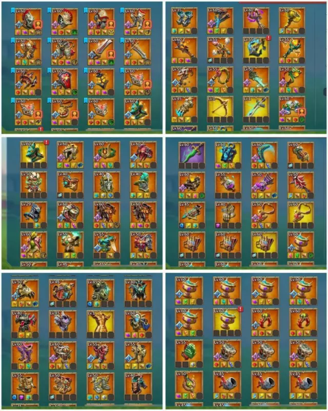 15 mythic champs incl 4 acc / 1600% stats · 4 / 6