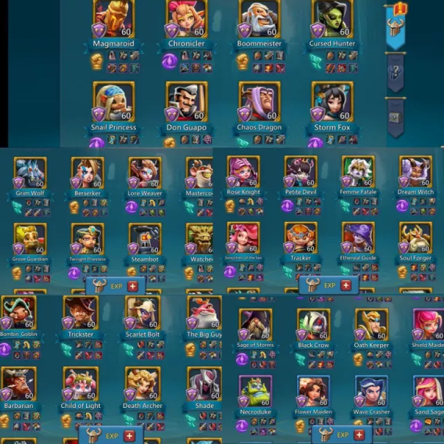 Low quests / Max stats: 1387-1261-1360% · 5 / 6