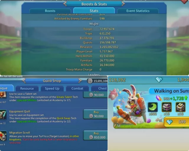 1.6b T5  5 champ / 1000% stats · 3 / 6