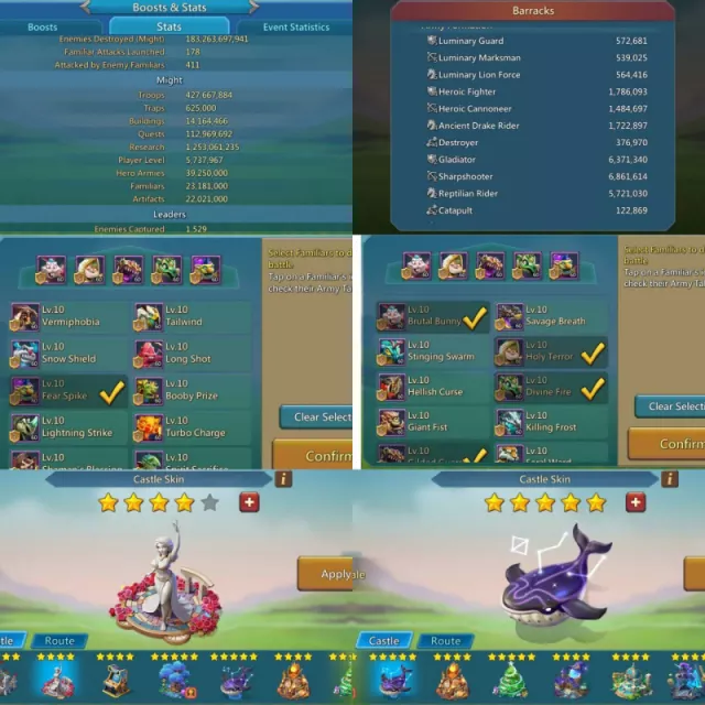 8 champs 4 cups / Atk 1230% · 6 / 8