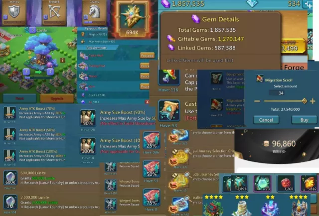 17 mythic champs 2 lvl 15 &amp;1 lvl 13, 10 lvl 12 champ astra · 1 / 6
